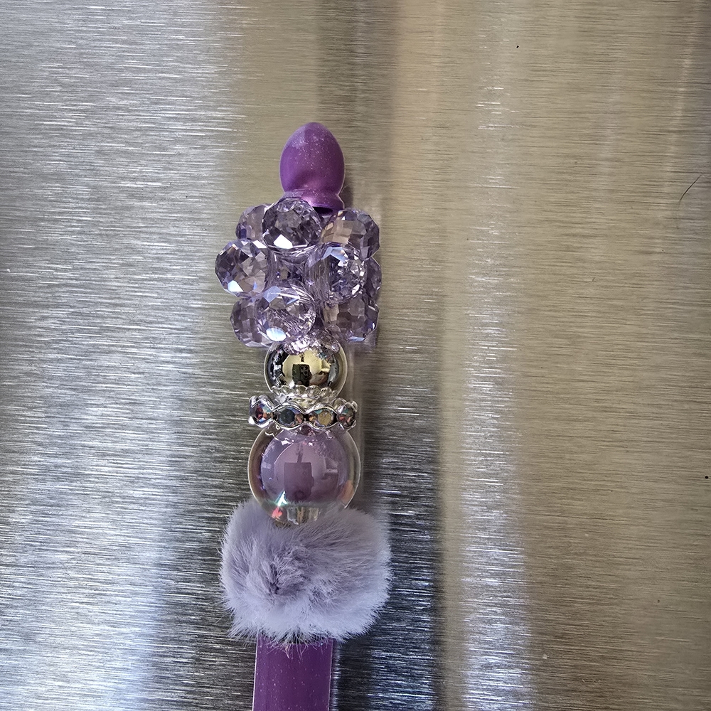 Elegant Purple Crystal Bling Stylus and Pen - Picture 2 of 2